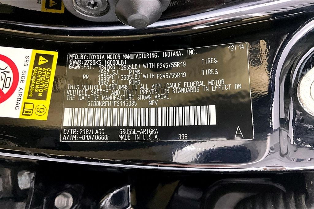 2015 Toyota Highlander Limited Platinum V6