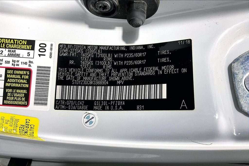 2019 Toyota Sienna XLE 7 Passenger