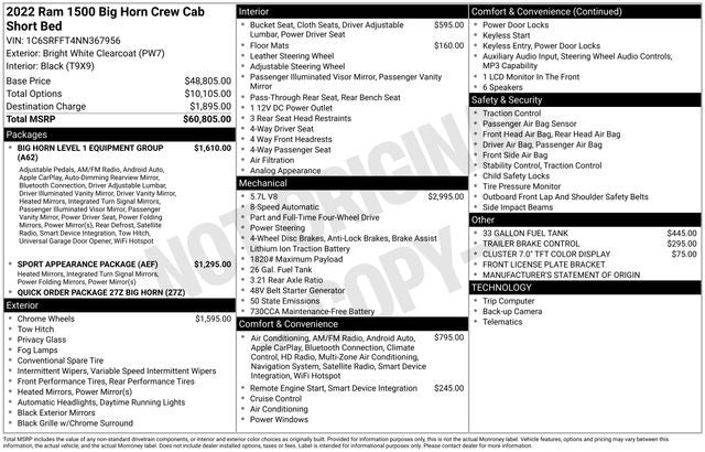 2022 RAM 1500 Big Horn/Lone Star