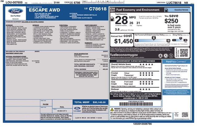 2020 Ford Escape SE