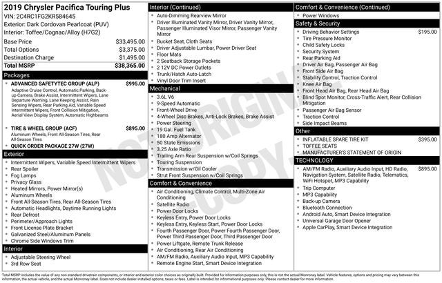 2019 Chrysler Pacifica Touring Plus