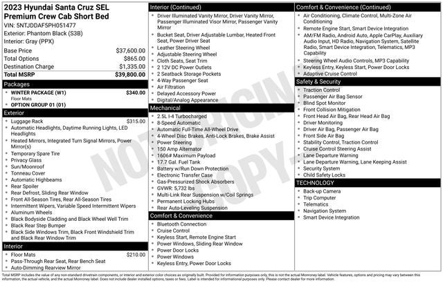 2023 Hyundai Santa Cruz SEL Premium