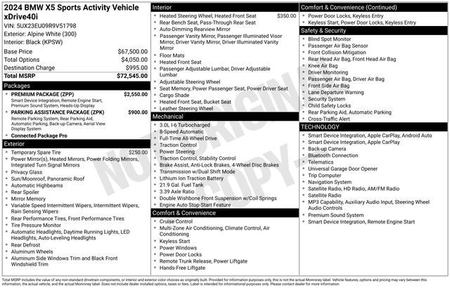 2024 BMW X5 xDrive40i
