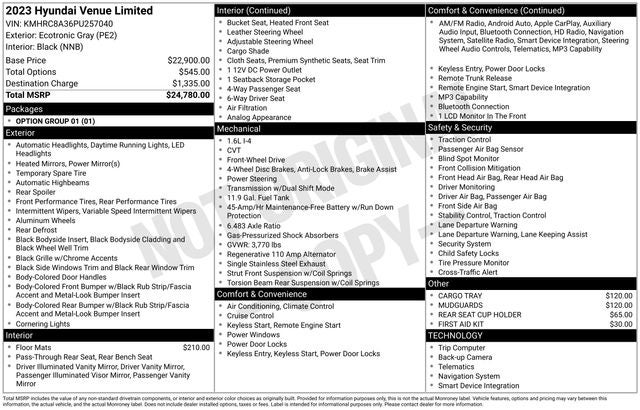 2023 Hyundai Venue Limited