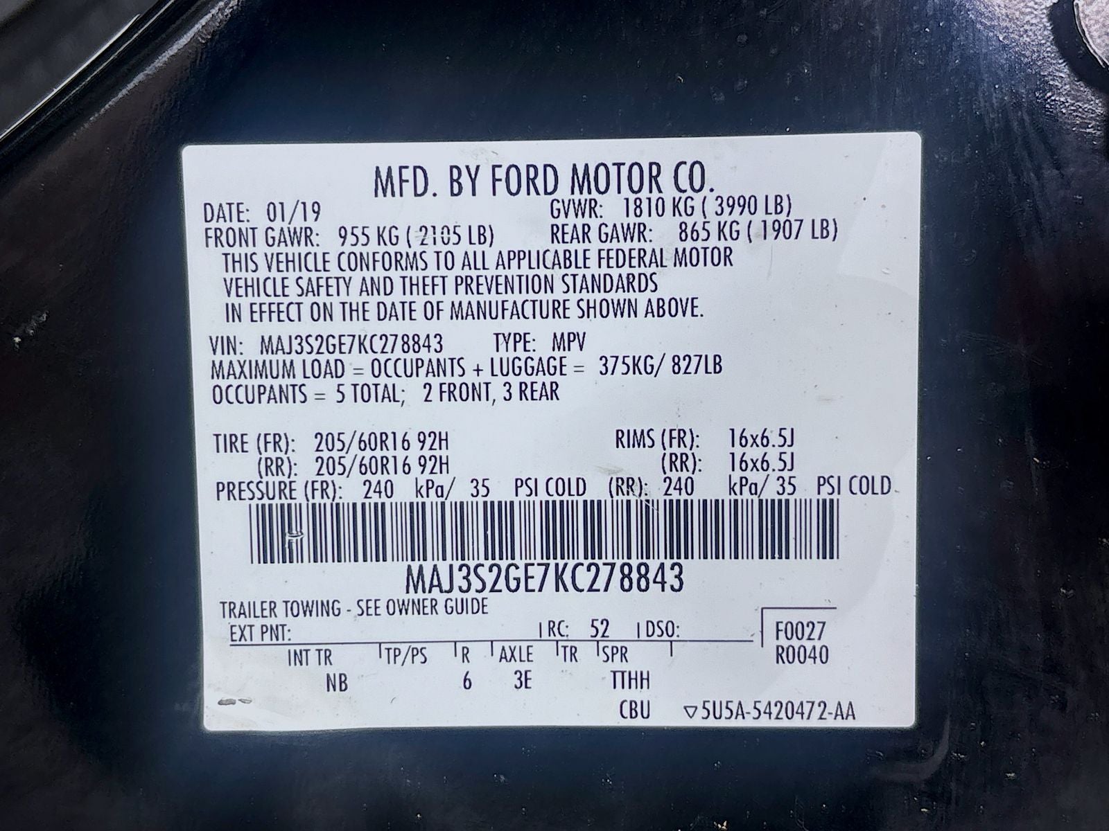2019 Ford EcoSport SE